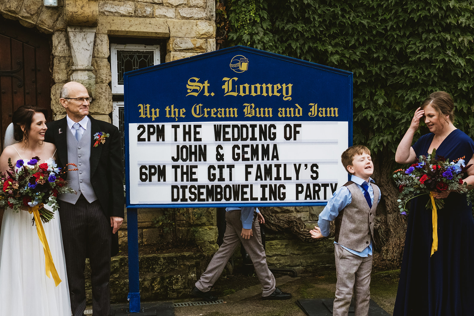 Gemma and John planned this hysterically funny Monty python themed wedding at the Ravenswood and chose brilliant UK wedding photographers York Place Studios to capture their day