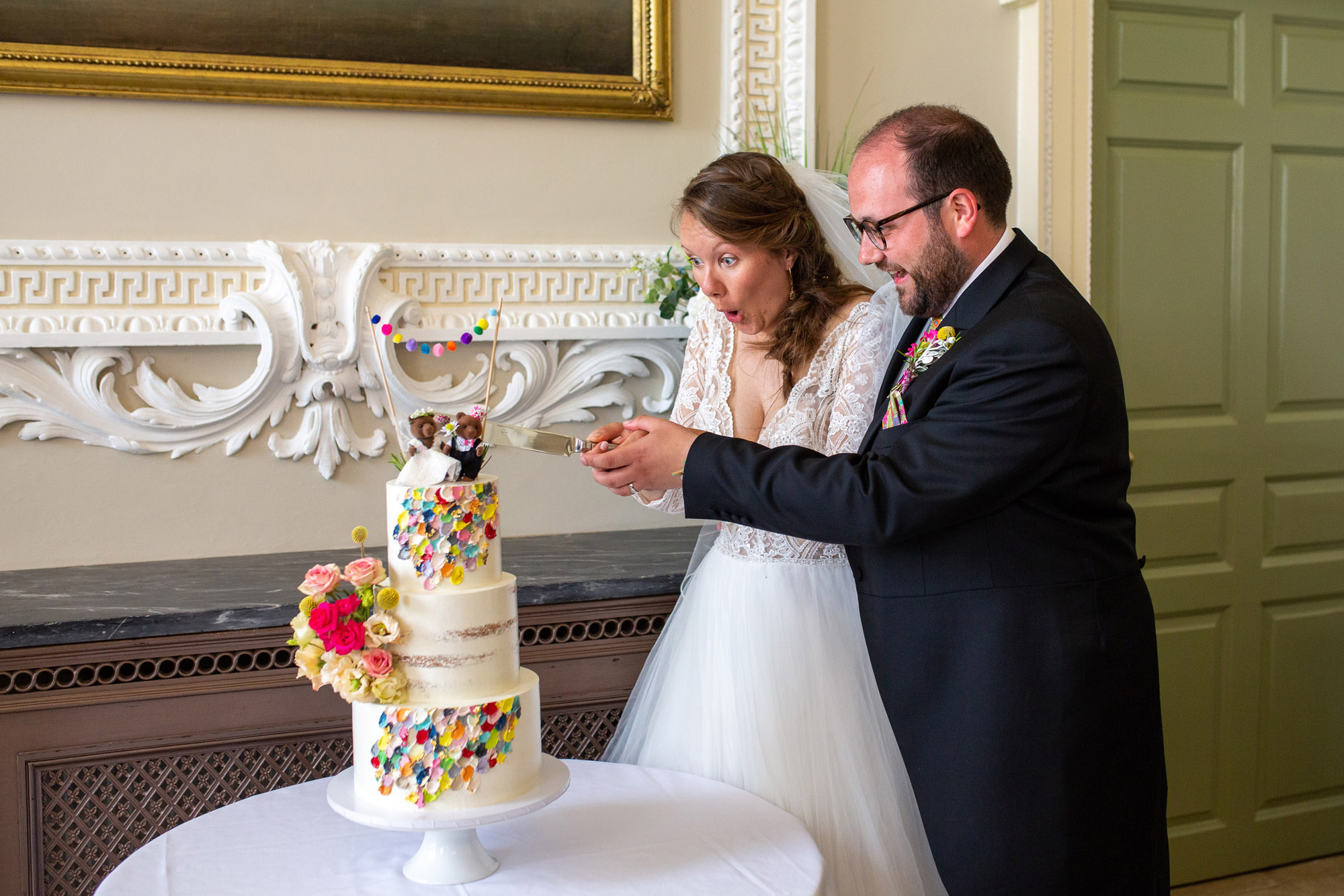 A gloriously colourful and fun wedding at Crowcombe Court with stunning florals, images by Somerset photographer Martin Dabek